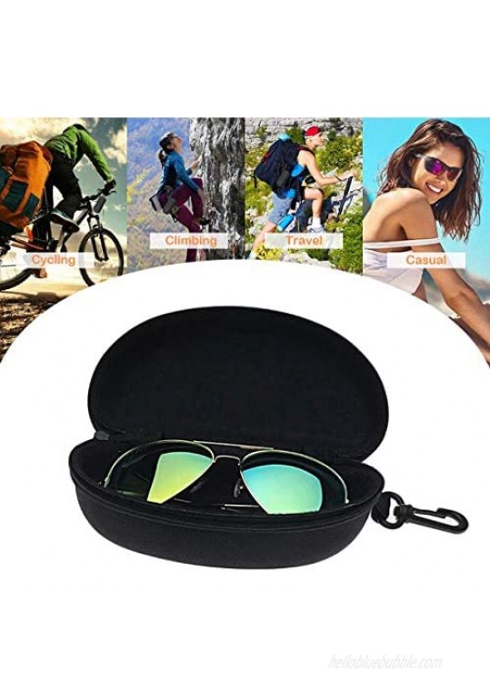 JOINSI 4 Pcs Sunglasses Case Zipper Eyeglass Shell Belt Clip with Cleaning Cloth