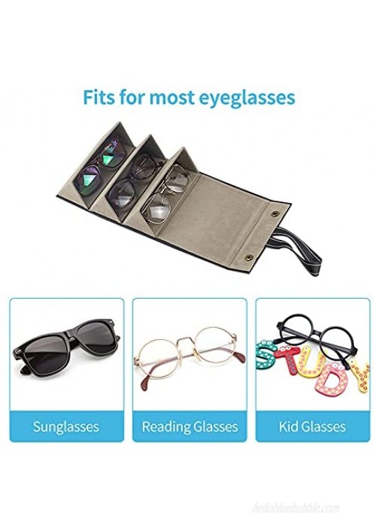 Laelr Sunglasses Organizer 3-Slot Eyeglasses Case Box Foldable Eyeglassses Storage Box Portable Travel Sunglasses Organizer for Storage & Display (Black)