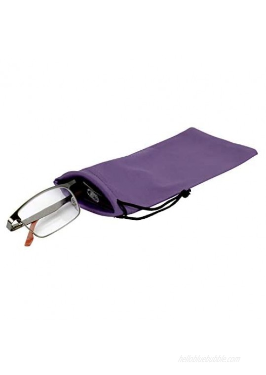 Large Hard Shell Eyeglass Case Holder + Pouch For Glasses And Sunglasses Unisex + Microfiber Cloth