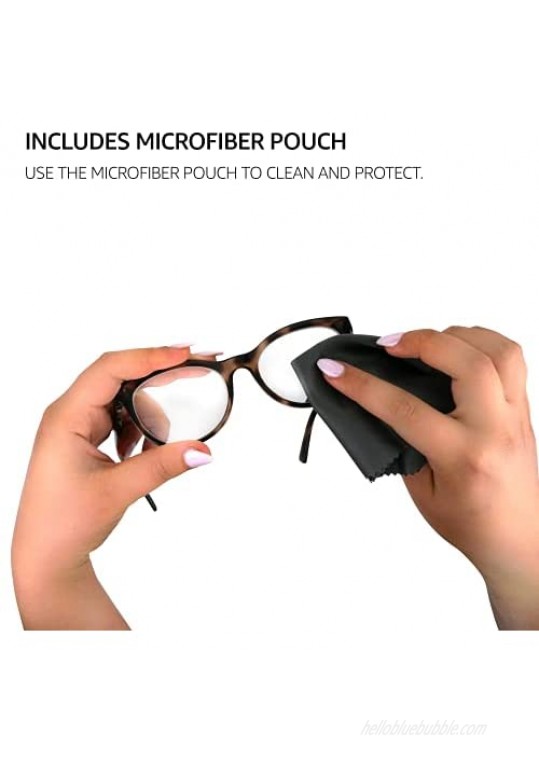 Large PU Leather Glasses Case Holder with Microfiber Cleaning Cloth