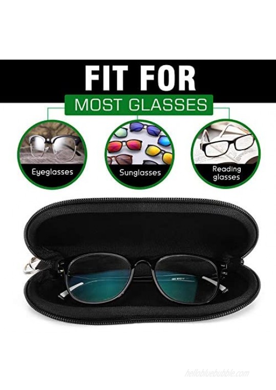 MoKo Sunglasses Soft Case 2 Pack Ultra Light Portable Neoprene Zipper Glasses Soft Case Eyeglass Safety Pouch Zipper Box Case with Belt Clip