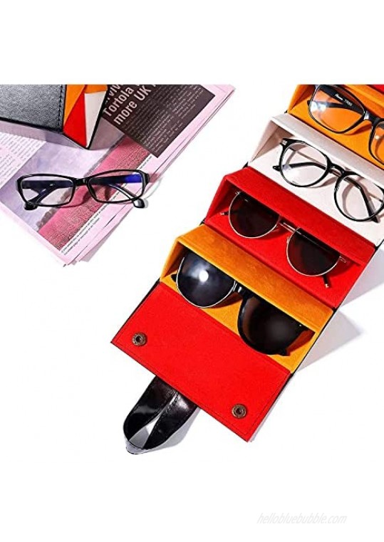 Multi Travel Sunglasses Organizer 5-Slot Foldable Eyeglasses Storage Case Portable Eyeglasses Display Travel Case