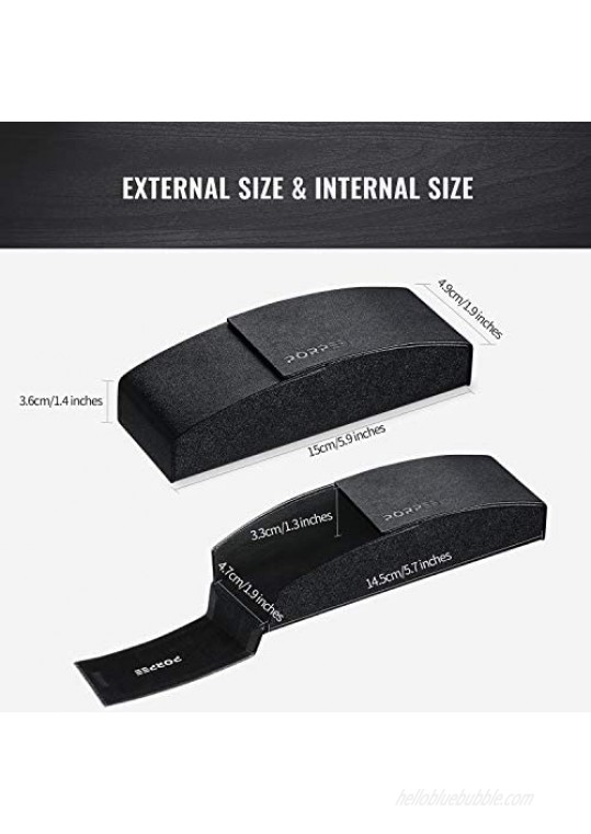 PORPEE Hard Shell Eyeglasses Case PU Leather Stylish Glasses Case with Cleaning Cloth & Eyeglass Pouch Unisex