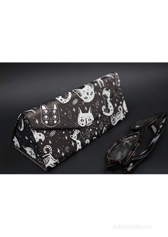 REAL SIC Halloween/Horror/Occult Glasses Case - Eco Leather Magnetic Folding Hard Case for All Glasses