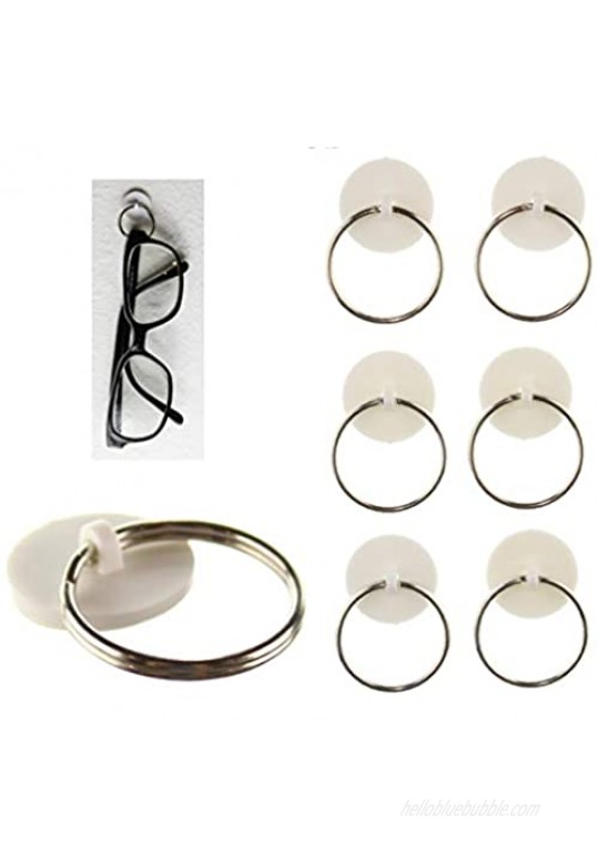 Sticknhang 6-pak adhesive sunglass eye glass holder hanger for Home Wall Plus 6 Adhesive Hooks for Wall. Both are water and heat resistant.