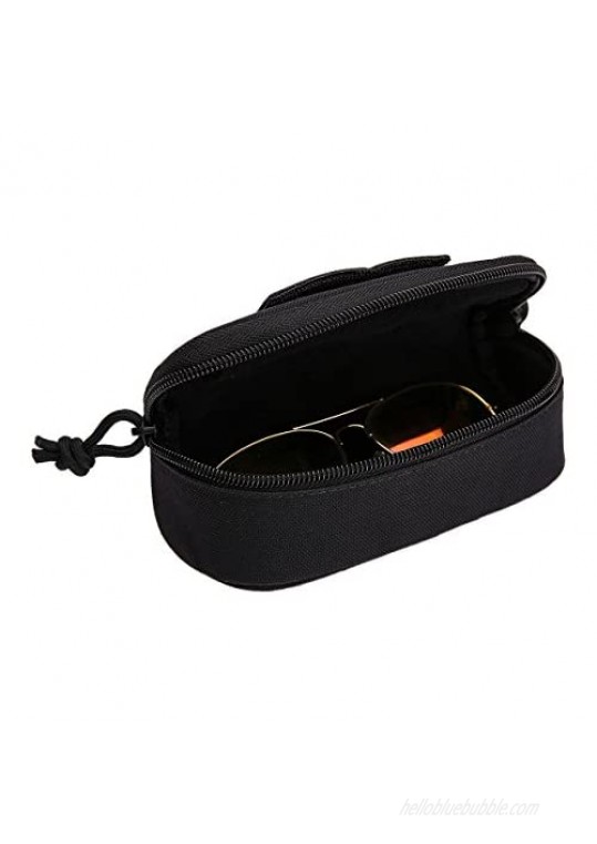 Tactical Molle Zipper 1000D Nylon Sunglasses Case Eyeglasses Hard Case Outdoor Portable Travel Carry Glasses Case