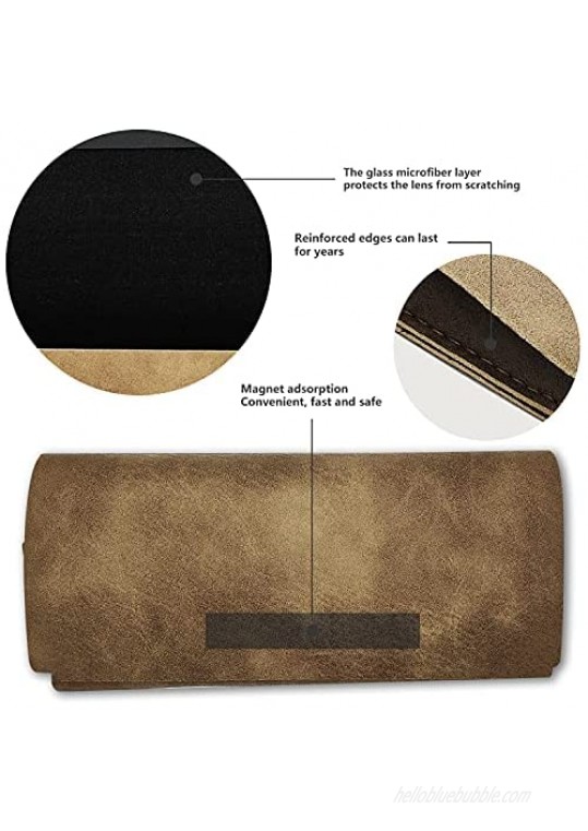 Titacle Leather Sunglasses Case Men And Women Fashion Portable Glasses Case Wear-Resistant Ultra-Thin Case