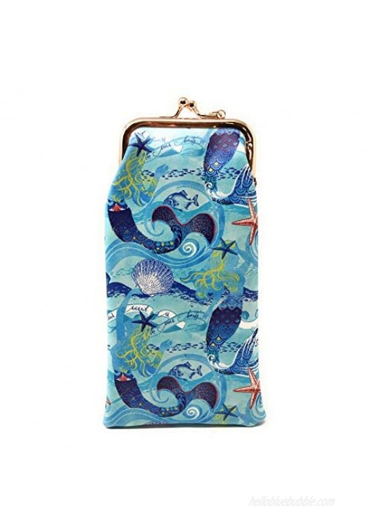Value Arts Mermaids and Starfish Eyeglass Case Pouch 7 Inches Long