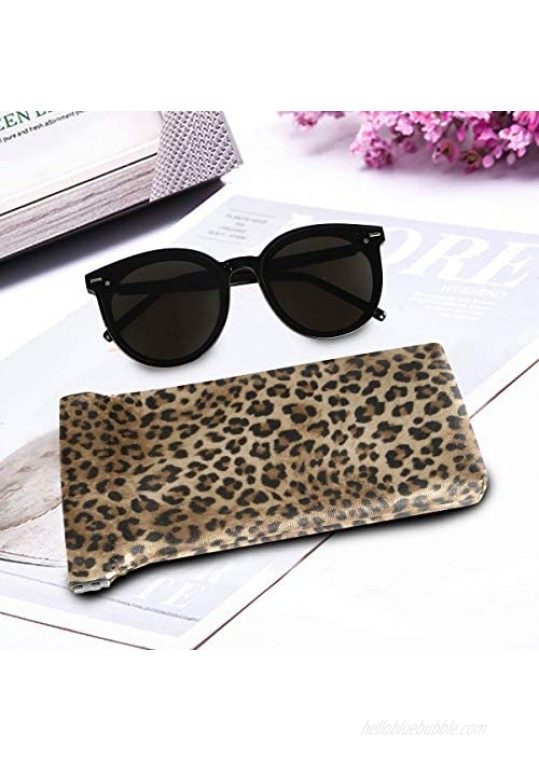 XMCL Animal Leopard Skin Sunglasses Case Portable Multiuse Glasses Holder Pocket Eyeglass Accessories for Women Man