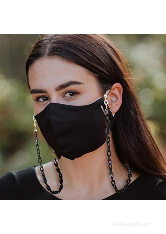 17KM Face Mask Holder Chains Necklace for Women Kids to Hold Masks/Sunglasses/Eyeglass Around Neck Anti-Lost Chunky Eyeglass Chain with Clips