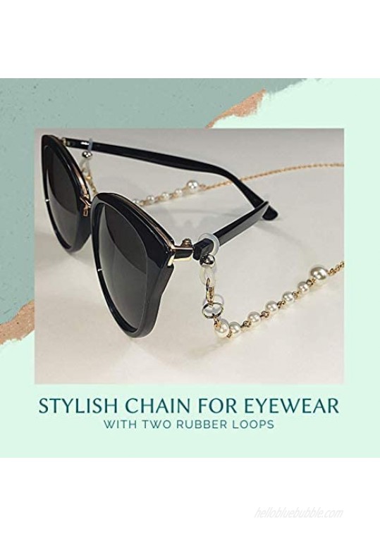 2 PCS /1 PC Eyeglasses Chain Mask Chain Holder Sunglasses Chain Necklace Women Men Gold Silver Rose Gold Black Pearl