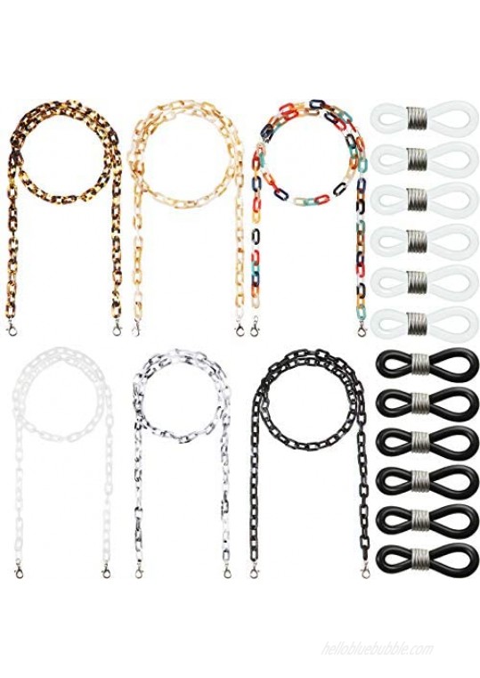 6 Eyeglass Chain Strap Holder Sunglass Chain  Acrylic Face Covering Holder Chain Necklace Lanyard