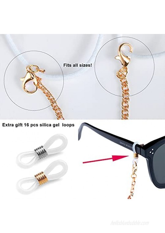 8 Pieces Eyeglass Chains Fashion Eyewear Retainer Reading Eyeglass Necklace Lanyard Eyeglass Chain Strap Holder Cord Sunglasses Chain Size 70cm