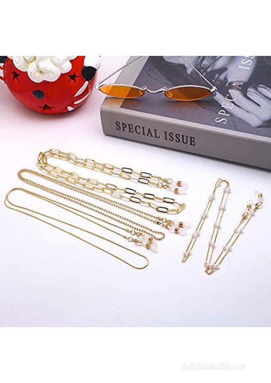 Glasses Chain Holder Eyeglasses Strap Lanyards Chains and Cords for Women Men 4 Pieces
