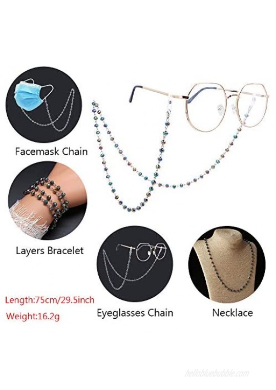 KAI Top Eyeglass Chain Strap Holder Cord Sunglasses Chain Fashion Glass Beaded Eyewear Retainer Lanyard for Women Girls Men