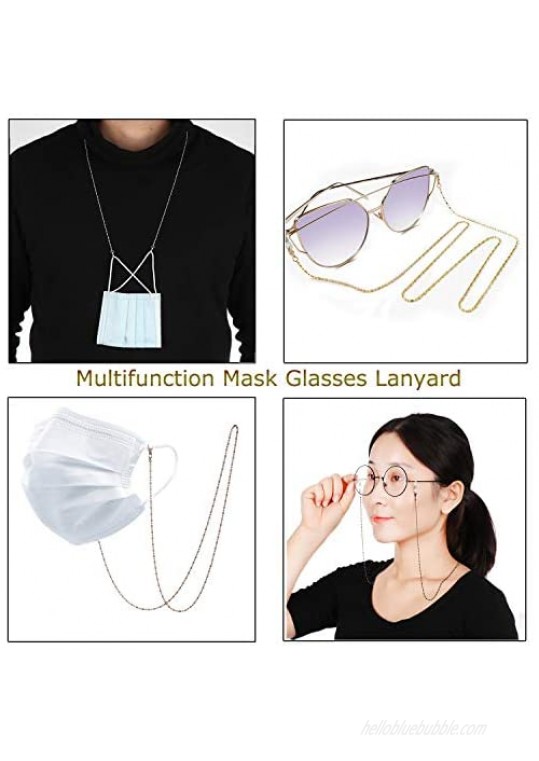 Multifunction Face Cover Glasses Lanyard Eyeglasses String Holder Beaded Around Neck Glasses Chain for Men Women Children
