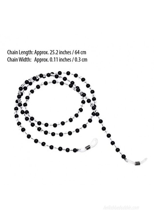 Onwon 2 Pieces Beaded Eyeglass Chain Cords - Crystal Beads Beaded Sunglass Chain Holder Eyewear Lanyard Strap Necklace