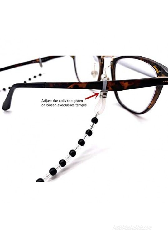 Onwon 2 Pieces Beaded Eyeglass Chain Cords - Crystal Beads Beaded Sunglass Chain Holder Eyewear Lanyard Strap Necklace
