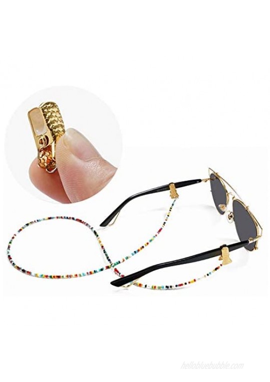 Pinksee Eyeglass Chain Beaded Reading Glasses Chain With Clip Sunglasses Lanyard Eyewear Retainer Eyeglasses Strap