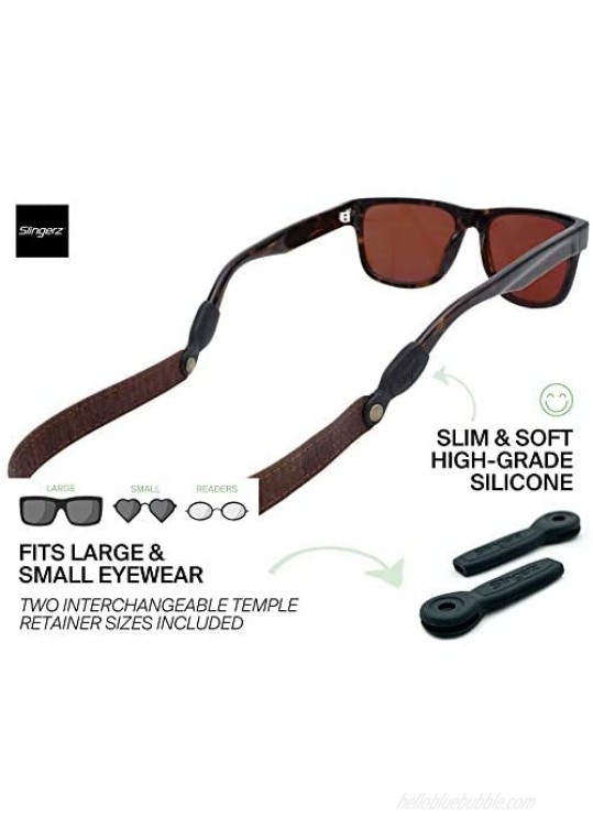 Premium Cork Leather Sunglass Strap Lanyard – Fits All Glasses - 2 Retainer Sizes Incl. – Wide 5/8 Straps for Sunglasses