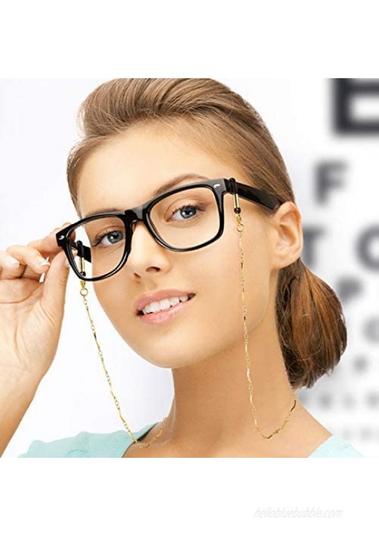 RYTHUN Women's Eyeglass chains-18K Gold-Plated Eyeglass Chains-Mask Retainer Chain-Mask Lanyard-Dual use-3pcs