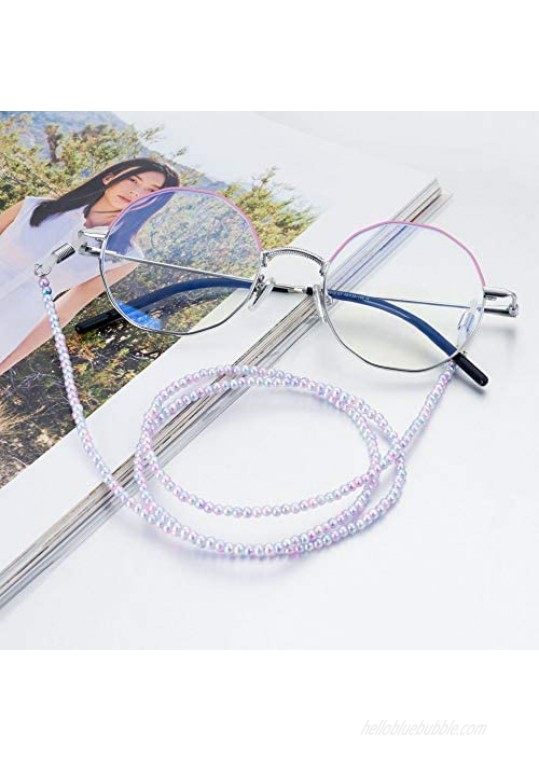 YIMAI Non-slip Hanging Neck Sunglasses Eyewear Strap Pink Purple Gradient Holder Reading Glasses Retainer Necklace Chain Cord for Women Medium