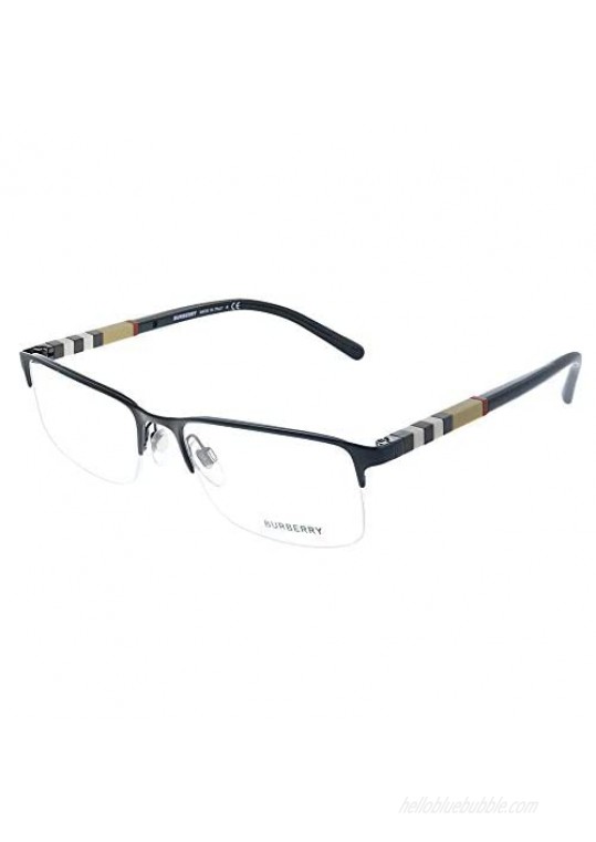 Burberry BE 1282 1001 Black Palladium Metal Semi-Rimless Eyeglasses 55mm