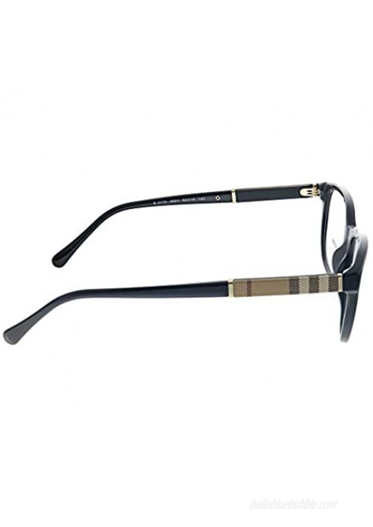 Burberry BE 2172 3001 Black Plastic Round Eyeglasses 52mm