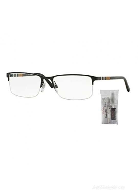 Burberry BE1282 Rectangle Eyeglasses For Men For Women +FREE Complimentary Eyewear Care Kit