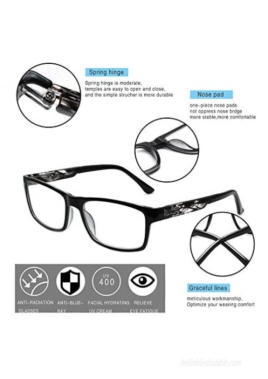 Henotin 5-Pack Reading Glasses Blue Light Blocking Spring Hinge Readers for Women Men Anti Glare UV Ray Filter Eyeglasses