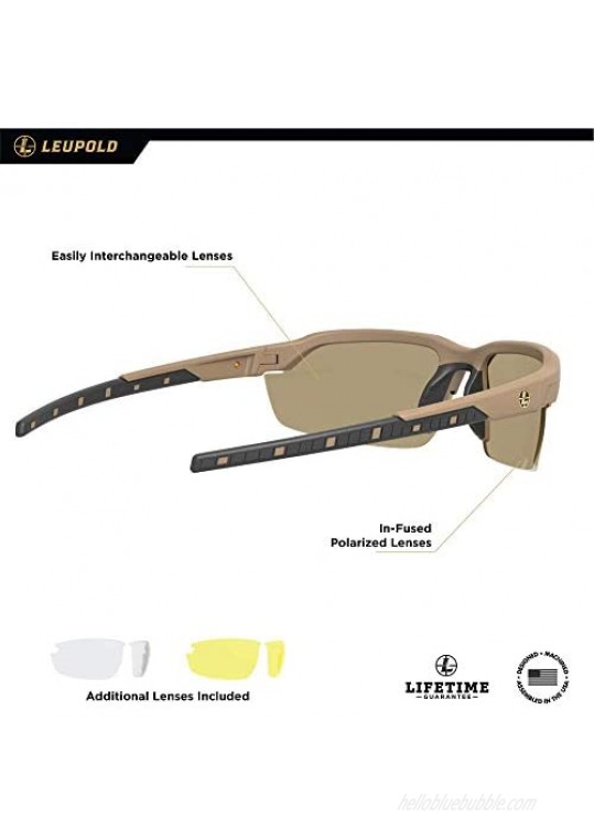 Leupold Tracer Performance Eyewear with Shadow Tan Frames and Bronze Mirror Polarized Lenses