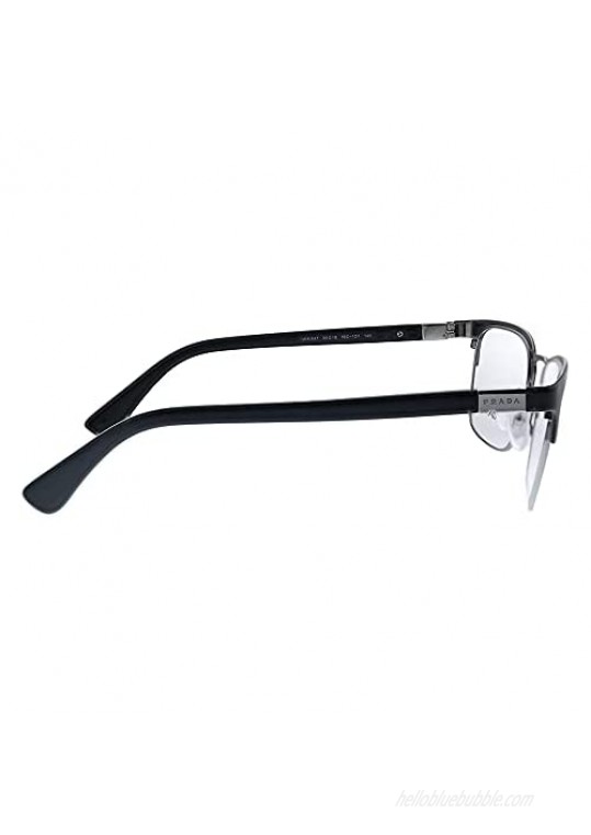 Prada Heritage PR 54TV 1BO1O1 Matte Black Metal Rectangle Eyeglasses 55mm