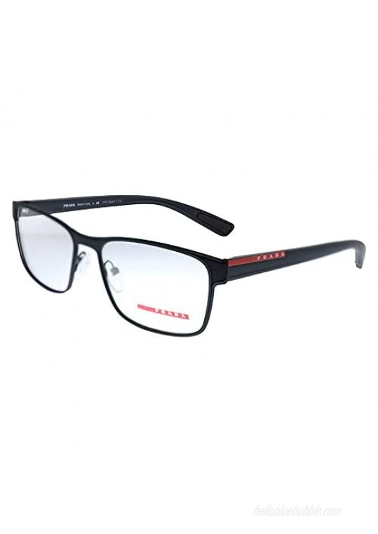 Prada Linea Rossa Lifestyle PS 50GV DG01O1 Black Rubber Metal Rectangle Eyeglasses 55mm