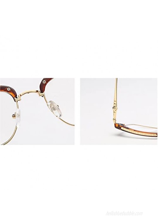 Shiratori Vintage Retro Half Frame Horn Rimmed Optics 50mm Clear Lens Glasses