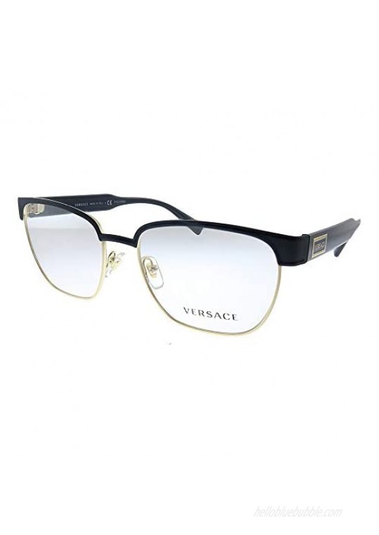 Versace VE 1264 1436_5 Matte Black Gold Metal Oval Eyeglasses 54mm