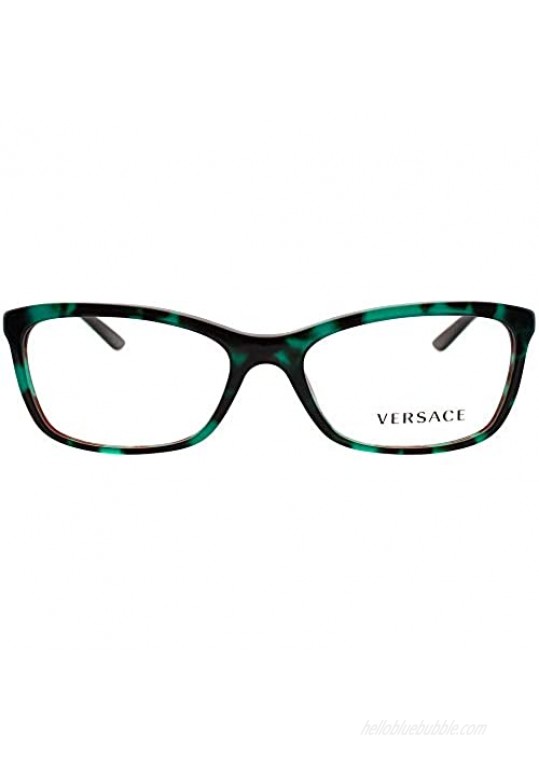 Versace VE3186 Eyeglass Frames 5076-54 - Green Havana Transp VE3186-5076-54