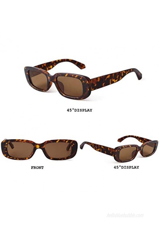 BUTABY Rectangle Sunglasses for Women Retro Driving Glasses 90’s Vintage Fashion Narrow Square Frame UV400 Protection