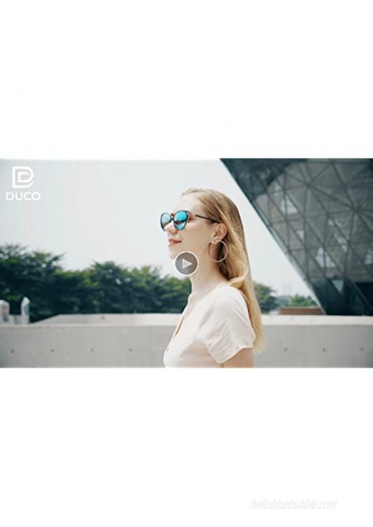 DUCO Fashion Metal Round Designer Sunglasses for Women-Polarized Classic Vintage Retro Shades DC1222