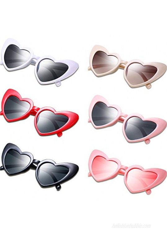 Heart Shaped Sunglasses Vintage Heart Sunglasses Women Retro Eyeglasses for Shopping Traveling Party Accessories (Grey Pink Brown Lens)