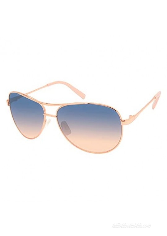 Jessica Simpson J106 Iconic UV Protective Metal Aviator Sunglasses. Glam Gifts for Women Worn All Year 59 mm