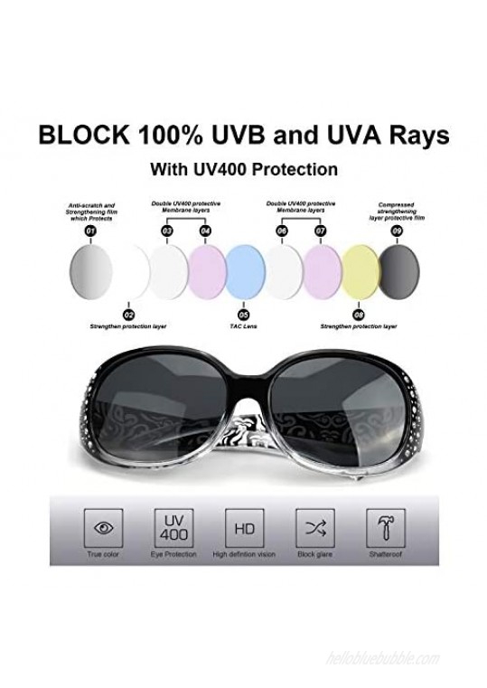 LVIOE Retro Oval Sunglasses for Fashionable Women Vintage Sun Glasses with Polarized Lenses UV400 Protection