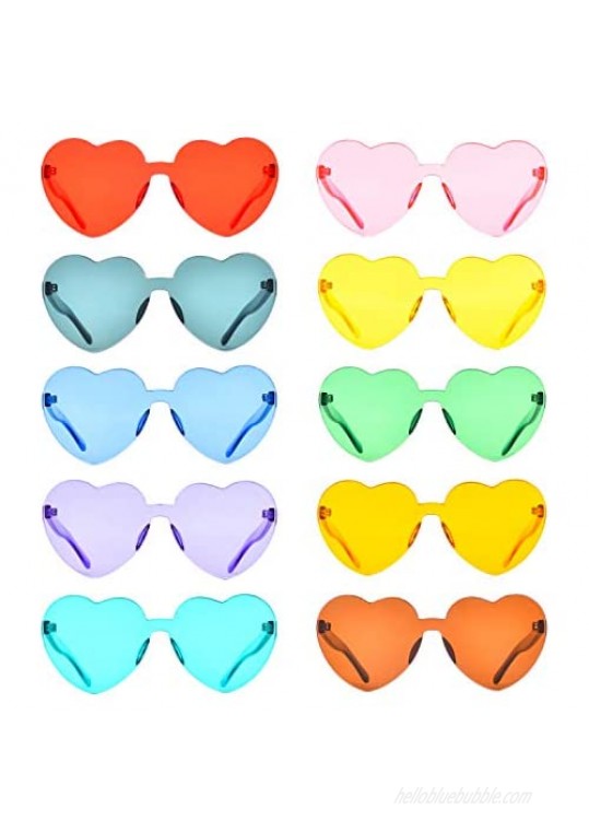 One Piece Rimless Sunglasses Transparent Candy Color Tinted Eyewear  10 Pack  Medium