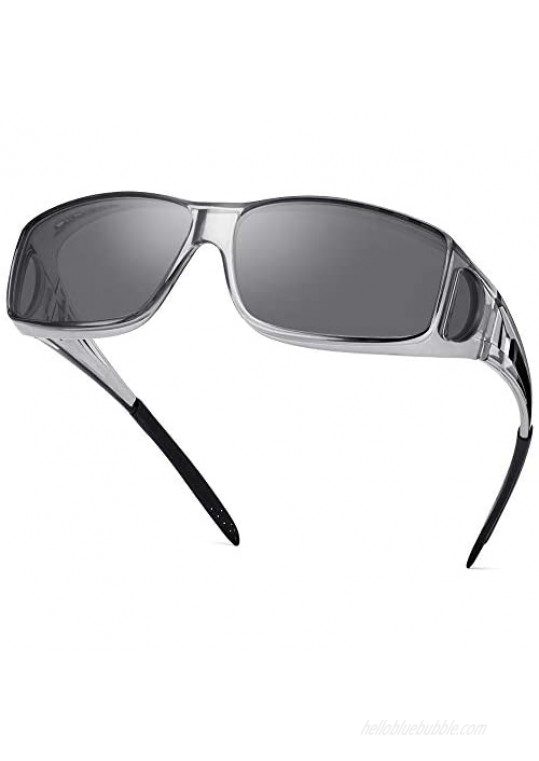 Polarized Sunglasses Fit Over Glasses for Men Women  Wrap Around Sunglasses Over Prescription Glasses UV400 Protection