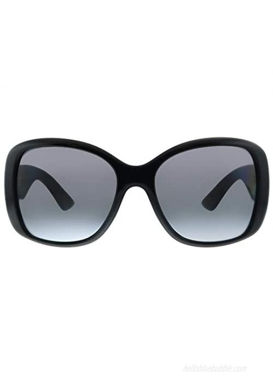 Prada Heritage PR 32PS 1AB5W1 Black Plastic Square Sunglasses Grey Gradient Polarized Lens