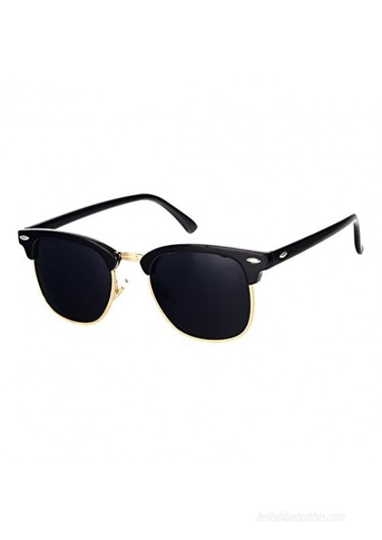 Pro Acme Classic Semi Rimless Polarized Sunglasses with Metal Rivets