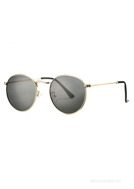 Pro Acme Small Round Metal Polarized Sunglasses for Women Retro Designer Style