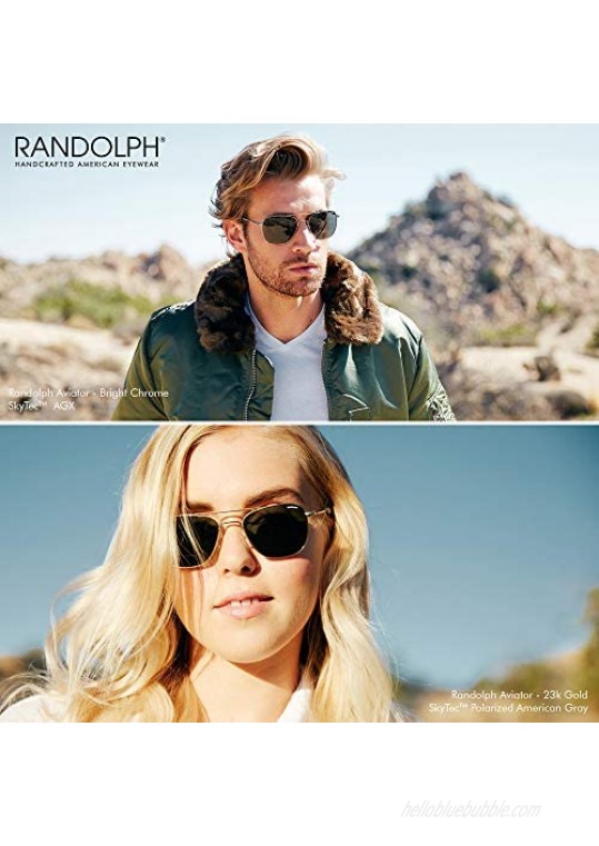 Randolph USA | Gold Classic Aviator Sunglasses for Men or Women 100% UV