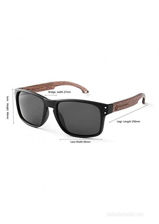 SKADINO Sunglasses For Men With Polarized Lens Handmade Bamboo Sunglasses For Men&Women