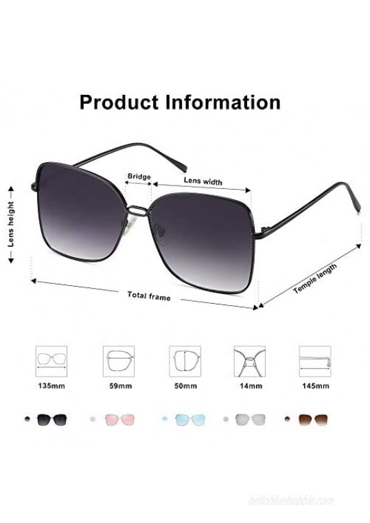 SOJOS Fashion Square Aviators Sunglasses for Women Flat Mirrored Lens SJ1082