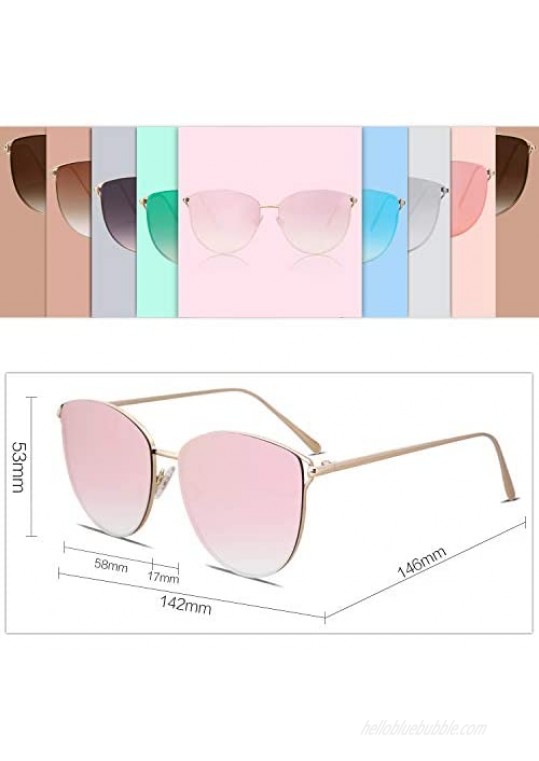 SOJOS Mirrored Flat Lens Fashion Sunglasses for Women SJ1085